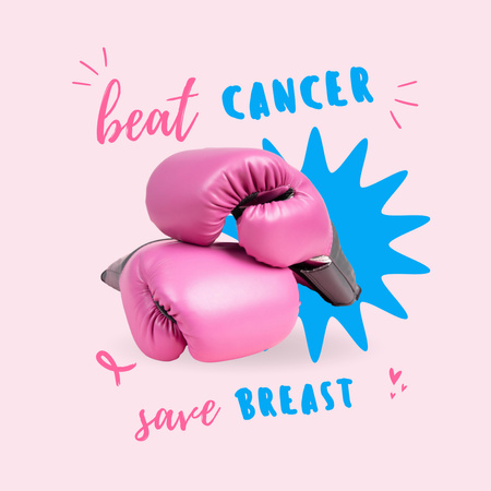 Breast Cancer Awareness with Woman in Glossy Pink Boots Instagram Design Template
