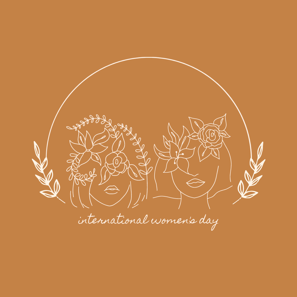 Plantilla de diseño de Cute Illustration on International Women's Day Instagram 