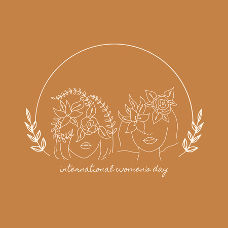 Cute Illustration on International Women's Day Instagram Design Template