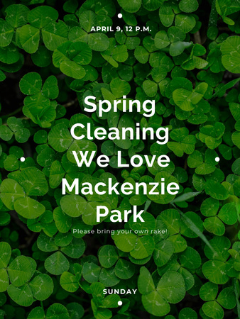 Modèle de visuel Annonce du nettoyage de printemps dans le parc - Poster US