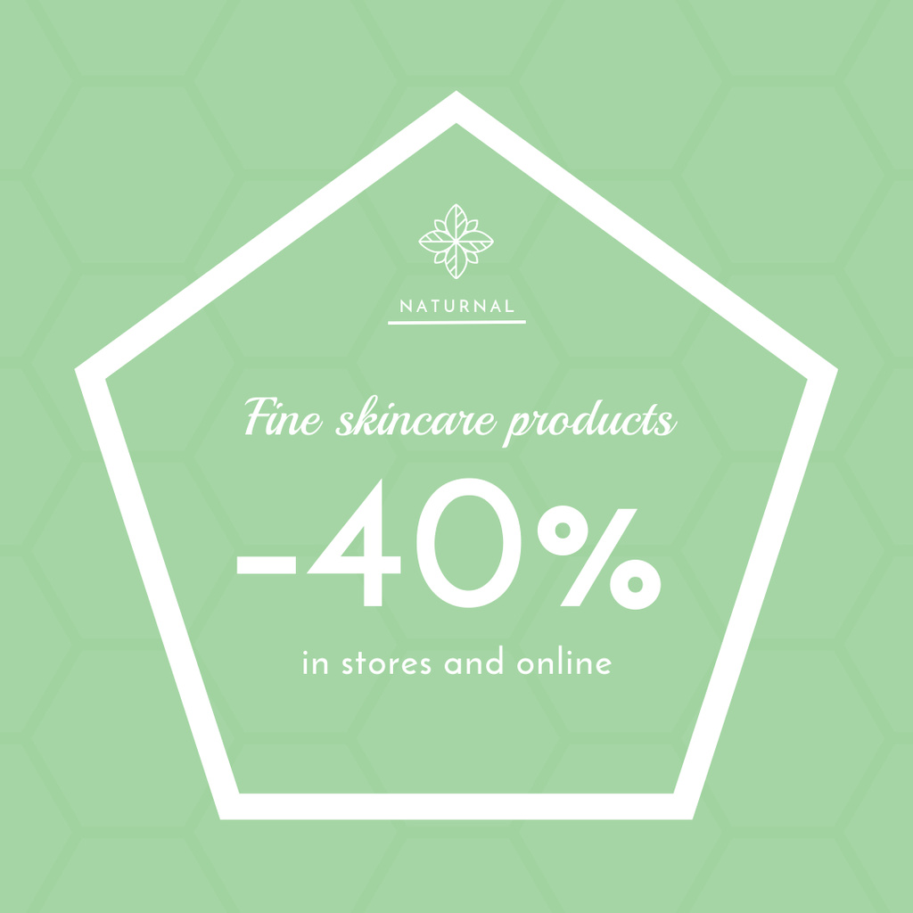 Ontwerpsjabloon van Instagram AD van Skincare products sale ad on geometric texture