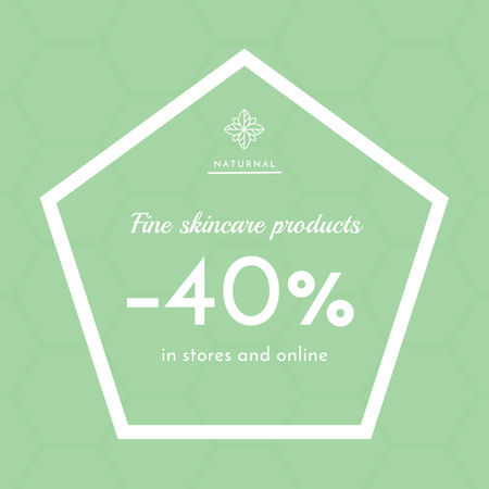 Skincare products sale ad on geometric texture Instagram AD Design Template