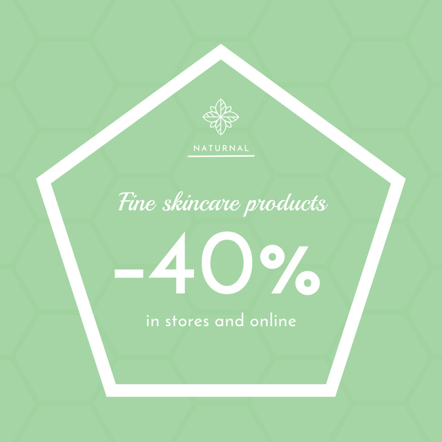 Skincare products sale ad on geometric texture Instagram AD – шаблон для дизайна