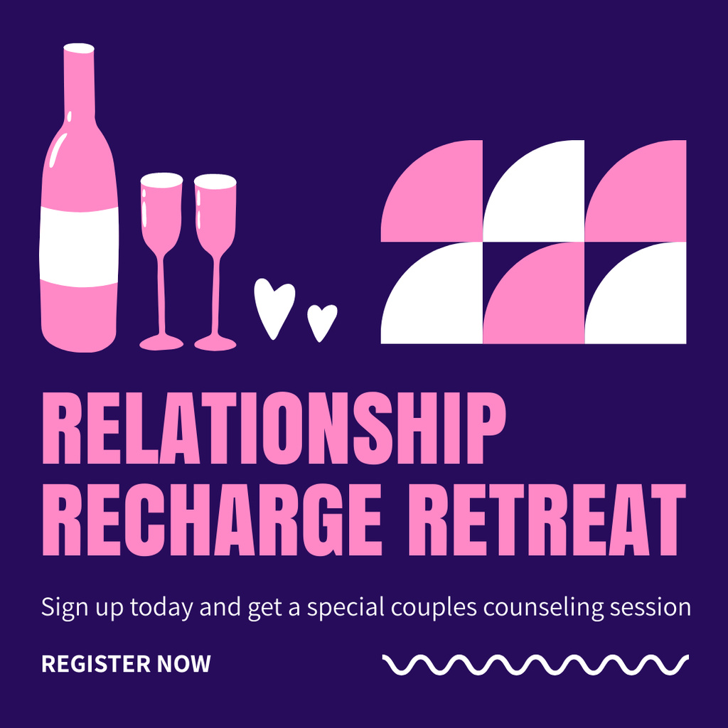 Ontwerpsjabloon van Instagram AD van Romantic Relationship Retreat