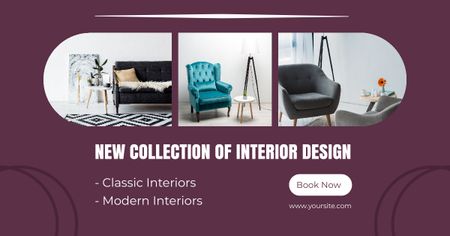 Ontwerpsjabloon van Facebook AD van Nieuwe collectie meubelen voor interieurinrichting