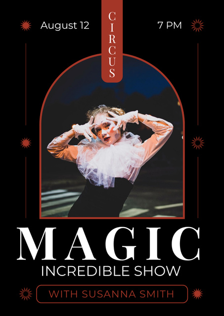 Designvorlage Incredible Theatrical Show Announcement with Woman Performer für Poster B2