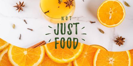Fresh oranges and spices drink Image Design Template