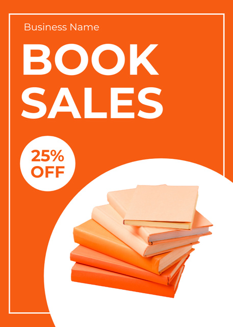 Book Sales Ad with Discount Flayerデザインテンプレート