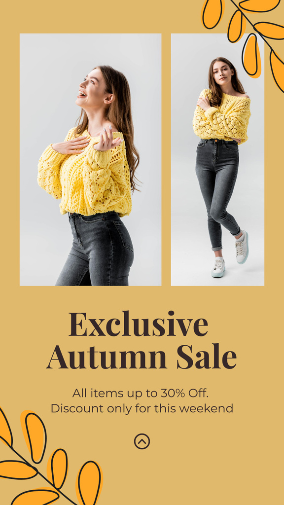 Autumn Sale of Exclusive Clothing Instagram Story Design Template