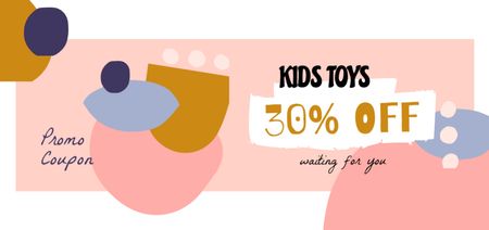 Szablon projektu Rabat na zabawki dla dzieci z zabawnymi kolorowymi plamami Coupon Din Large