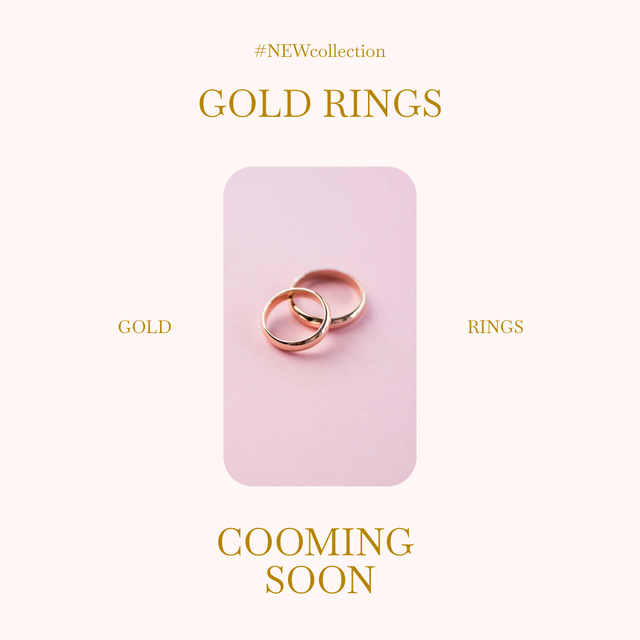 Golden Rings Sale Offer Instagram Modelo de Design