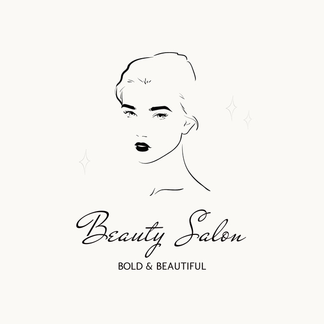 Beauty Salon Services Promotion With Portrait Animated Logo Modelo de Design