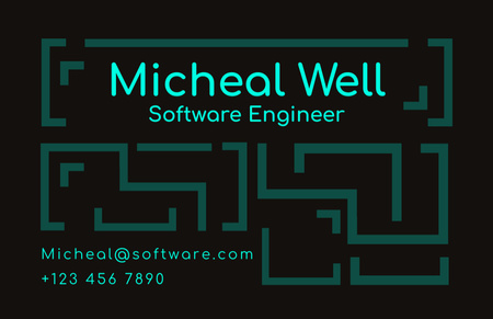 Szablon projektu Software Engineer Services Promotion With Labyrinth Business Card 85x55mm