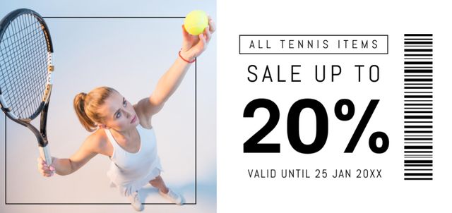 Ontwerpsjabloon van Coupon Din Large van Tennis Goods Sale Offer