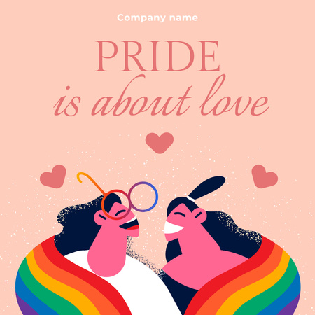 Cute LGBT Couple Animated Post Modelo de Design