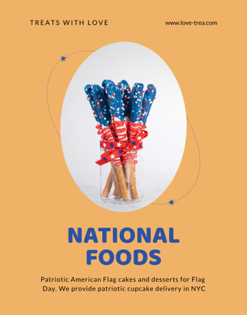 USA Independence Day Desserts Offer Poster 22x28in tervezősablon