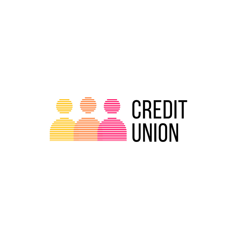 Credit Company with People Silhouettes Icon Logo 1080x1080px Šablona návrhu