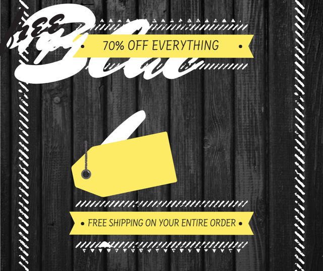 Black Friday sale on wooden background Facebook – шаблон для дизайну
