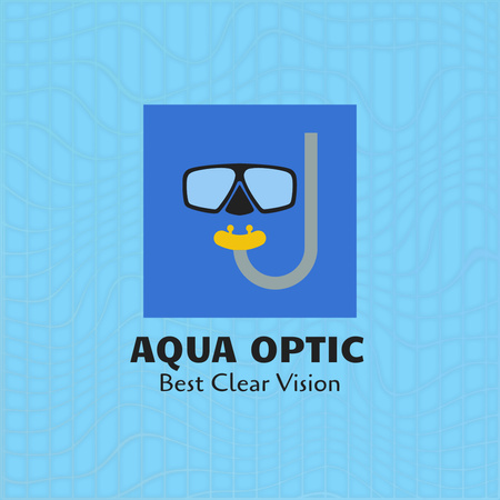 Объявление о продаже оптики Aqua Animated Logo – шаблон для дизайна