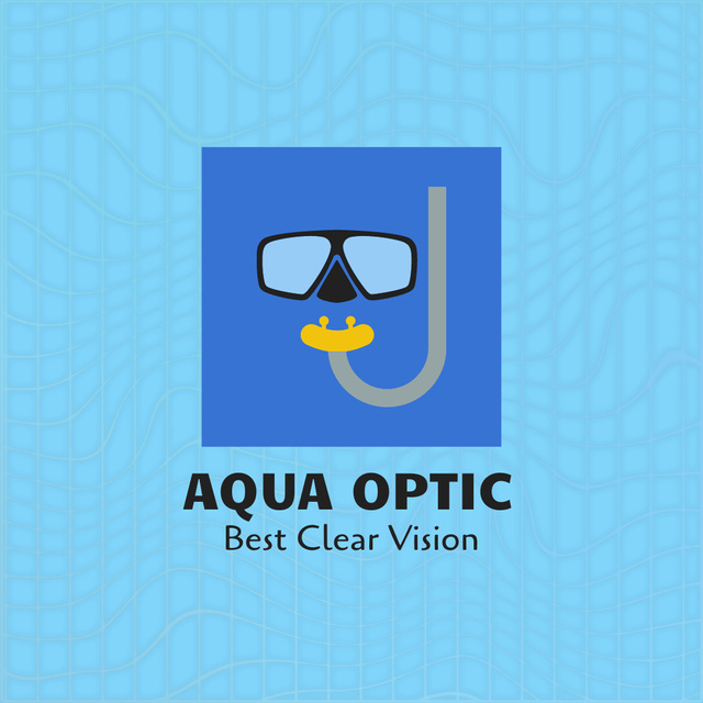Aqua Optics Sale Announcement Animated Logo Design Template