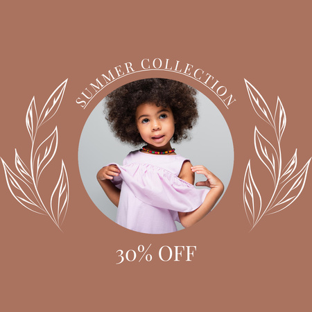 Kids Summer Collection With Discount Instagram Design Template