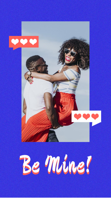 Valentine's Day Greeting with Happy Couple Instagram Story Design Template