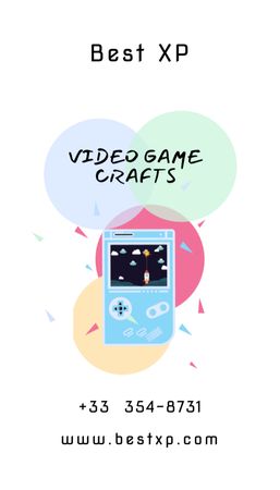Video Oyunu Mağazası İletişim Bilgileri Business Card US Vertical Tasarım Şablonu