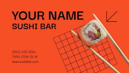 Designvorlage Sushi Bar Services Offer für Business Card US