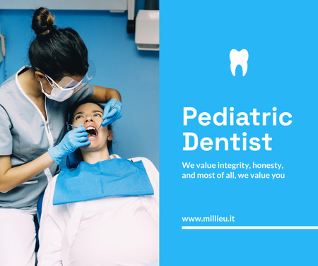 Comprehensive Pediatric Dentist Services Offer Facebook Design Template