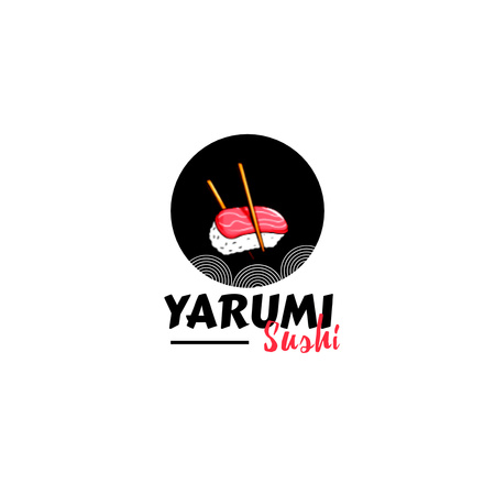 Emblem of Asian Restaurant Logo Design Template