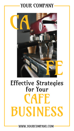 Template di design Suggerimento di strategia per la creazione di un'attività di caffetteria di successo Mobile Presentation