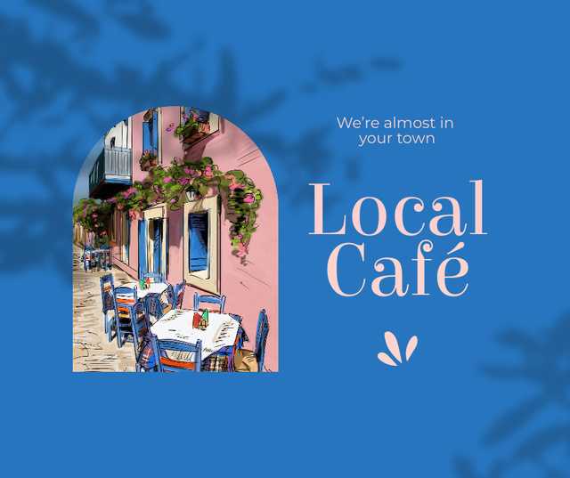 Local Cafe Opening Announcement Facebook Modelo de Design