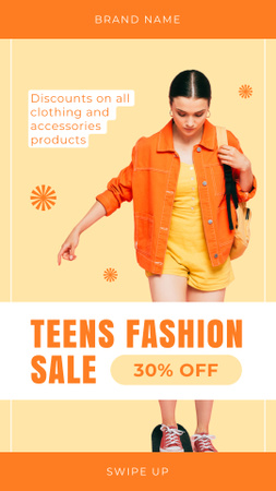 Alkalmi ruhák és kiegészítők tizenévesek számára eladó Instagram Story tervezősablon