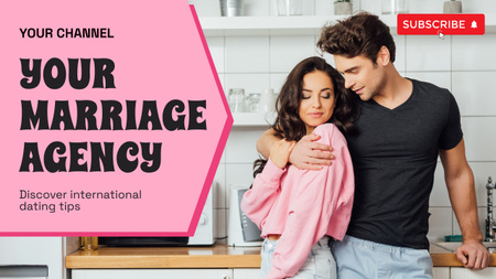 Subscribe on Marriage Agency Channel Youtube Thumbnail Design Template