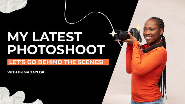 Designvorlage Behind The Scenes Of Photoshoot On Photographer's Channel für YouTube intro