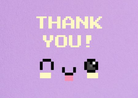 Szablon projektu Thankful Phrase with Cute Face Card