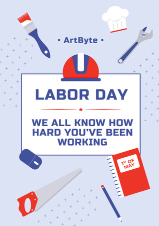 Labor Day Celebration Announcement Poster Design Template