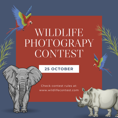 Wildlife Photography Contest Instagram Design Template