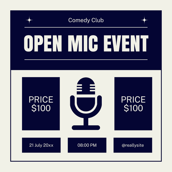 Event Announcement with Illustration of Microphone