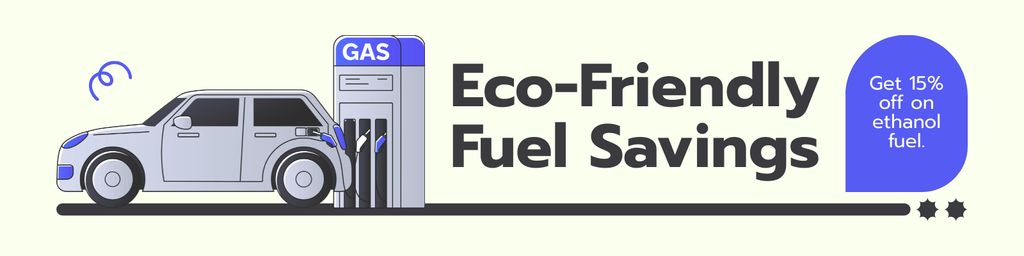 Eco-Friendly Fuel Savings Offer with Discount Twitter tervezősablon