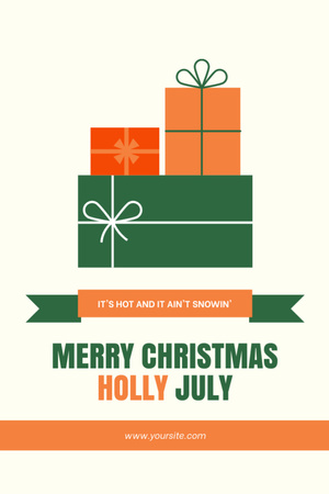 Template di design Christmas Advert in July with Yong Girl and Tiger Flyer 4x6in
