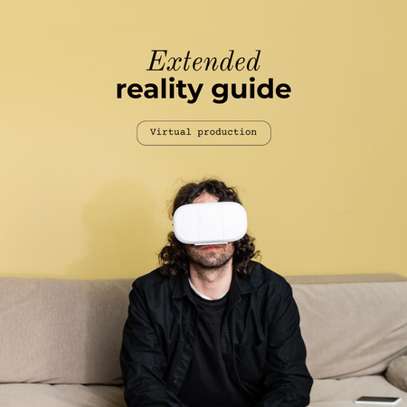 Man in Virtual Reality Glasses Photo Bookデザインテンプレート