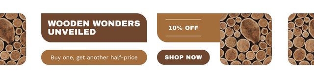 Designvorlage Promotional Offer for Purchase of Wooden Products für Twitter