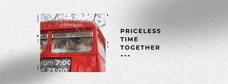 Speed Dating Ad with Lovers in Bus Facebook cover Design Template