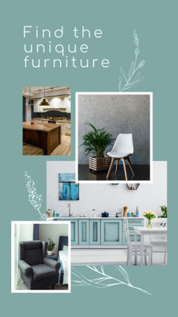 Collage about Home Decor And Furniture Instagram Story Design Template