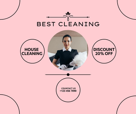 Offer Discounts on House Cleaning Services Facebook Design Template