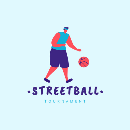 oznámení o turnaji v streetballu Logo Šablona návrhu