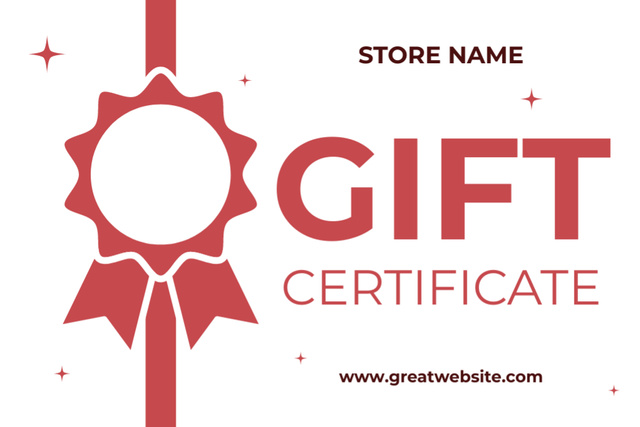 Red Ribbon Gift Voucher Offer Gift Certificate Design Template