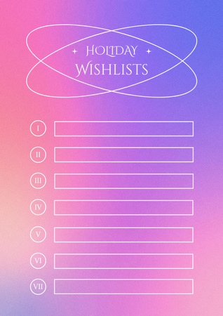 Pink and Blue Gradient Holiday Wishlist Schedule Planner – шаблон для дизайну