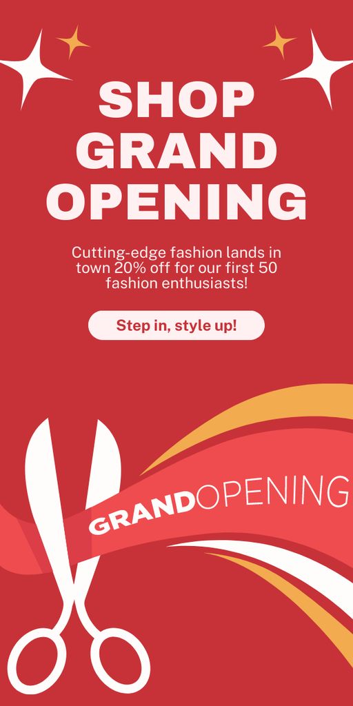 Ribbon Cutting Event For Shop Grand Opening Graphic tervezősablon